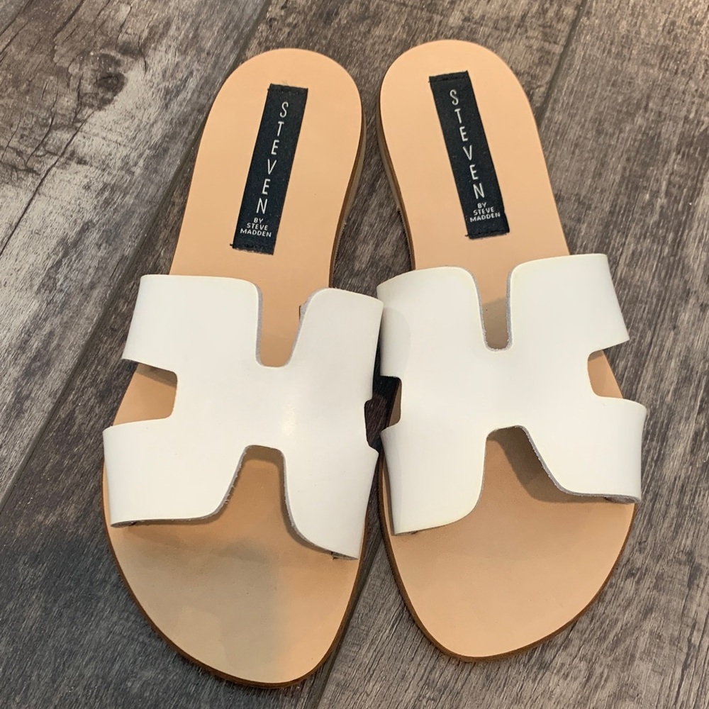 Seven7 Cream Slide Sandals
